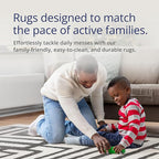 Abani Nomad Cream & Grey Area Rug 8' x 10' for Living Room, Bedroom - Geometric Box Design - Durable & Easy to Clean