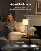 Cordless Table Lamp, 8000mAh, Dimmable, 2700K, Touch Control, Portable, LED, Wireless, Rechargeable, Battery Operated, Desk Lamp, Kitchen Lamp, Fabric Shade, for Dining Room, Bedroom, Living Room