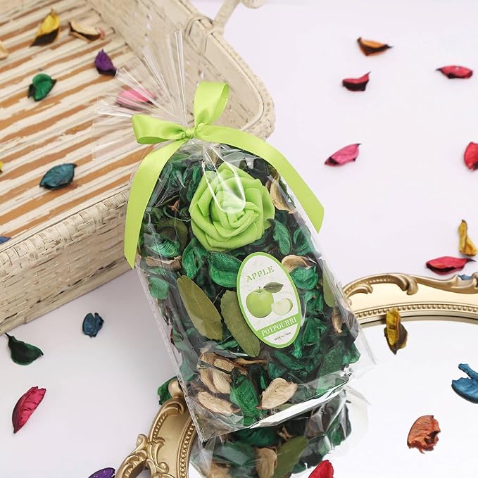 Potpourri Bags,Home Fragrance Sachet Petal,Potpourri Bowl Filler,vase Filler for Families, Weddings, Cars, Coffee Shops, etc Decoration, 2 Bags/10oz (Apple)