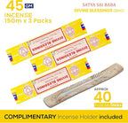 Satya Divine Blessing Incense Sticks, Satya Bng (Bangalore) Insenses 15gmx3 Pack with Raajsee Incense Holder Bundle, Satya Nagchampa Natural Incense