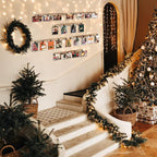 6 Wooden Wall Hanging Photo Frames With 27 Clips, Decorative Collage Picture Frame, No Drilling Required, Adhesive Stickers, Easy to Install, Carbonized Brown