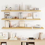 36 Inch Floating Shelves, 3D Textured Wood Grain, 36"x9.25"x1.5" Inch Deep Floating Shelves for Wall, Wooden Shelves for Bathroom, Bedroom, Living Room, Natural