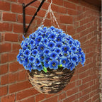 20 Bundles Artificial Flowers for Outdoors,UV Resistant Fake Flowers with Plastic Plants,Silk Faux Fowers for Outdoor Planters,Fake Realistic Flowers Window Box Front Porch Hanging Basket Decor-Blue