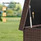 158 Gallon XL Deck Box with Lid, All Weather Wicker Outdoor Storage Box Waterproof, Large Outdoor Patio Storage Bin for Cushions, Garden Tools, Gears, Pool Accessories, Brown