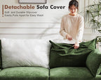 102.6" Modular Sectional Sofa, Oversized 3-Seater Green Couch with Removable Chenille Fabric Cover, Deep Seat & High Backrest for Living Room, Office & Apartment