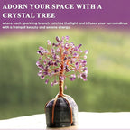 Amethyst Crystal Tree with Fluorite Rough Base Tree of Life Decor for Shelf, Bedroom, Birthday Gifts for Women, Sister Gifts, Birthday Gifts for Mom, Cute Home Decor Purple Decor Housewarming Present