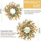 Artgar Fall Wreath, Fall Wreaths for Front Door, 24 in Fall Decor Floral Wreath, Door Wreaths for Front Door Outside All Season for Thanksgiving Home Indoor Outdoor Wall Decor (White Orange Yellow)
