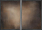 SIGNFORD Framed Canvas Print Wall Art Set Darkened Metallic Texture in Brown Tones Industrial Style Abstract Illustrations Modern Art Decorative for Living Room, Bedroom, Office - 16"x24"x2 Black
