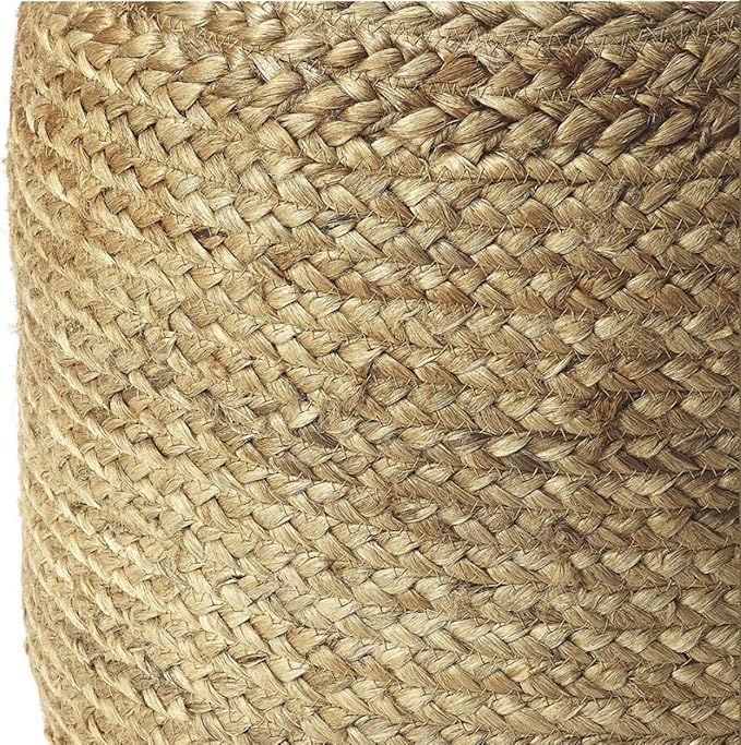 FRELISH DECOR Pedestal Pouf Ottoman Hand Braided 100% Jute Pouf Foot Stool |Foot Rest for Couch Living Room Bedroom - Extra seat for Patio (16" Diameter x 18" Height) - Natural Jute