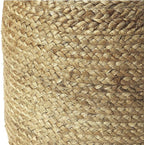 FRELISH DECOR Pedestal Pouf Ottoman Hand Braided 100% Jute Pouf Foot Stool |Foot Rest for Couch Living Room Bedroom - Extra seat for Patio (16" Diameter x 18" Height) - Natural Jute