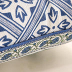 patdrea Designer Floral Linen Throw Pillow Covers,Blue French Cottage Flower Pattern Decorative Pillowcases Cushion for Bed Living Room Outdoor Car,Pack of 4