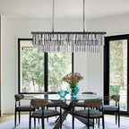 Wellmet 11-Light Smoke Grey Crystal Chandelier 40 inch, Contemporary Modern Chandeliers Adjustable for Living Room, Dining Room, Pool Table Light, Kitchen Island Lighting