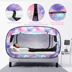 Bed Tent Twin Bed Canopy Portable Dream Tent for Adult Indoor Sleeping Tents with 2 Doors Breathable Private Space Tents, Unicorn