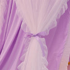 VETHIN Double Layer Princess Round Dome Canopy Bed Curtain for Girls Adults,Children Dreamy Mosquito Net,Cute Bedroom Decoration Castle Play Tent Reading Nook Canopies(Dome-Purple/White)