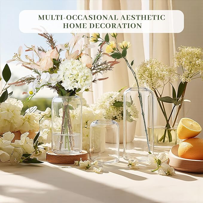 Set of 24 Clear Glass Vases Cylinder Flower Vase for Rustic Farmhouse Centerpieces Wedding Table Decor Home Aesthetic Party & Event Decoration Bud Vases in Bulk (Flowers Not Included)