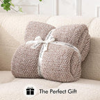 MIULEE Taupe Super Soft Throw Blanket for Couch, Cozy Fluffy Warm Throws Knit Blankets for Sofa, Bed, Chair, Living Room, Camping, Picnic, 50 x 60 inch