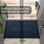 Yimobra Door Mat Indoor Outdoor Entrance, Non Slip Welcome Front Doormats, Heavy Duty Rubber Backing, Stain and Fade Resistant, Low Profile, Easy Clean Patio Garage Floor Mats, 47 x 32, Blue