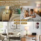 Serteaw Touch Control Table Lamp Set of 2,Silver Crystal Nightstand Lamps with USB Charging Ports, Stepless Dimming, Modern Side Lamps for Bedroom & Living Room, Energy-Efficient LED Bulbs Included