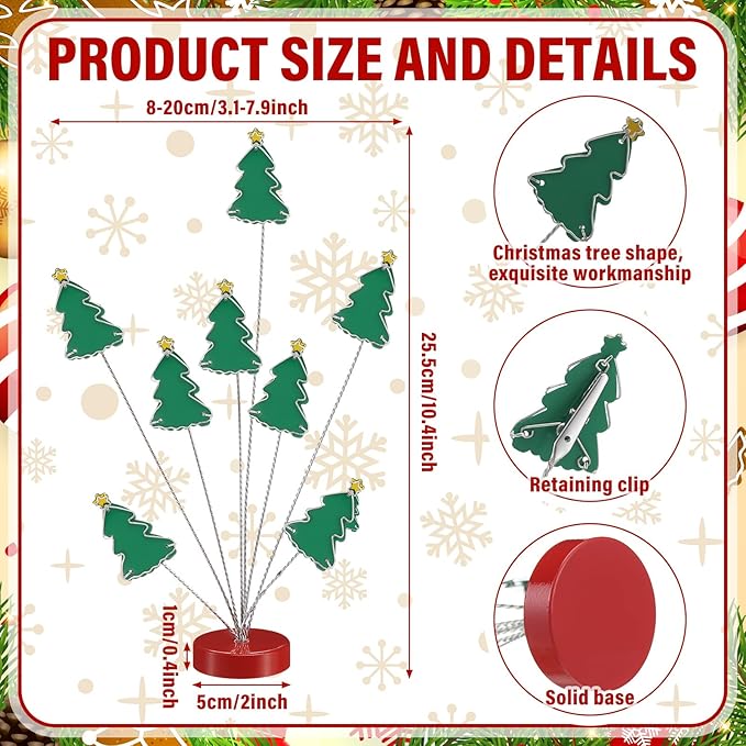 Christmas Photo Tree Holder Clip 8 Branch Gift Card Clips Tree Picture Frame Holder Christmas Table Centerpiece for Memo Paper Note Photo Decorations