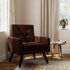 Kromax Mid-Century Modern Accent Chair for Living Room, 496 Lb. Weight Capacity, Dual Armrests, Comfy Extra Large Seat, Timeless Style Perfect for Reading & Relaxing, Bronze