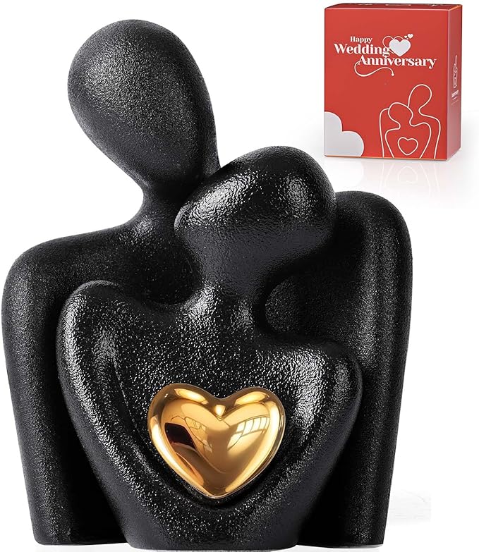 XMGZQ Mini Couple Statue Tv Stand Decor Items for Living Room Home Decor,Bedroom Decor for Couples Sculpture for Anniversary Wedding,Love Gifts for Couples 2025,Knick Knacks for Shelves