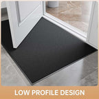 Sturdy Front Door Mat, 36" x 72" Heavy Duty Outdoor Indoor Mats to Trap Dirt and Moisture, Non-Slip Waterproof Doormat Inside Entrance, Washable Welcome Mats for Home Entryway（Black）
