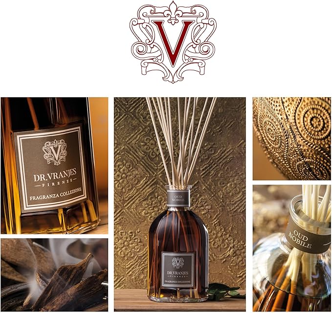 Dr. Vranjes - Oud Nobile 2500 ml Refill + Double Pack of White Sticks (3 Pieces Bundle) - Luxury Home Fragrance, Made in Italy, Main Scent: Oriental, Olfactory Pyramid: Bergamot, Oud, Myrrh