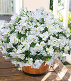 Ivydale Artificial Flowers for Outdoors, 4 Bundles Fake Bougainvillea Flower UV Resistant Silk Flowers for Outside, Outdoor Faux Plants for Planter Patio Porch Window Garden Home Decoration (White)