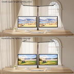 Office Home Desk Lamp,24W Super Bright Eye-Care Desk Lamp,Adjustable Gooseneck Office LED Task Light with Soft Non-Glare Lighting,Suitable for Studying,Reading (Black) (Black -a)