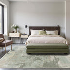 Area Rugs 8x10 for Living Room Bedroom, Modern Abstract Machine Washable Large Soft Sage Green Rug, Low Pile Floor Carpet with Non Slip Backing for Dining Room, Light Sage Mint Green