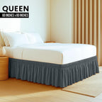 Utopia Bedding Queen Elastic Bed Ruffle - Easy Wrap Around Ruffle - Microfiber Bed Skirt with Adjustable Elastic Belt 16 Inch Tailored Drop - Hotel Quality Bedskirt, Fade Resistant (Queen, Grey)