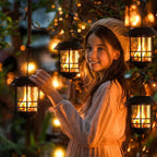 Otdair Solar Wall Lantern Outdoor, Flickering Flames Solar Sconce Lights Outdoor, Hanging Lamps Wall Mount for Front Porch, Patio and Yard, 4 Pack