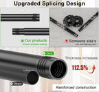 Black Industrial Curtain Rods for Windows 48 to 84, Wrap Around Blackout 1 Inch Heavy Duty Curtain Rods,Rustic Pipe Adjustable Drapery Pole 36-72 Inch