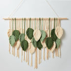 Macrame Wall Hanging Boho Wall Tapestry Handmade Woven Leaf Wall Decor Crochet Wall Art for Home Office Apartment(39.4" W x 31.5" L)