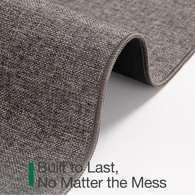 LUMI Ultra Thin Door Mat for Entryway,48"x72" Low Profile Non Slip Rubber Backing Indoor Doormat, Easy Clean Welcome Entrance Mat for Inside House, Patio, Brown