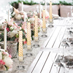 Foaincore 66 Pcs Candlestick Holders Bulk 2.5 Inch Taper Candle Holder for Table Centerpiece Thick Glass Ritual Candle Stand for Wedding Christmas Valentines Festival Party Decorations (Clear)