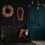 Kavaas Neon Coffin Mirror 16.9" x 9.6", Gothic LED Light Mirror Sign for Gothic Room Decor, Living Room, Bedroom, Bar - Best Gifts for Goth Lovers, Halloween Neon Signs Wall Art, Christmas