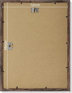 Vittanly 12x16 Picture Frames Set of 9, Shatter Resistant Plexiglass, Display 11x14 Pictures with Mat or 12x16 without Mat, Photo Frames for Wall Mount, Engineered Wood, Brown