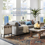 24” Tall Touch Control Table Lamps Set of 2, Blue Navy Lamps w/ USB& Type C Ports, Dimmable Coastal Bedside Nightstand Lamp White Shade, Large Lamps for Living Room End table Bedroom (Bulbs Included)