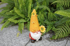 Solar Gnome Garden Decor Outdoor Statue - Gnome Sunflower LED Waterproof Sculptures Lights, Gnome Pond/Yard Statues Outside Decoration, Home, Lawn, Patio, Resin Animal Ornament, Women/Gardening Gift