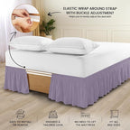 Utopia Bedding Queen Elastic Bed Ruffle - Easy Wrap Around Ruffle - Microfiber Bed Skirt with Adjustable Elastic Belt 16 Inch Tailored Drop - Hotel Quality Bedskirt, Fade Resistant (Queen, Lavender)
