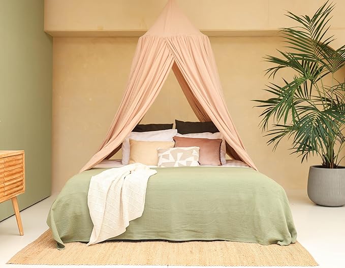 Nougat Bed Canopy for Queen and King-Sized Beds | Bedroom Decoration for Teens or Adults | Conical Shape Insect Netting | Mosquito Net in Multiple Colors and Sizes