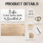 Grandkids Picture Frame Photo Holder for Wall, Grandparents Picture Frame, Grandma Grandpa Gifts, Grandparents Life is Better with Grandkids Hanging Photo Display
