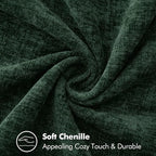 MIULEE Pack of 2 Christmas Pillow Covers 24x24 Inch Dark Green Farmhouse Decorative Throw Pillow Covers with Stitched Edge Soft Chenille Solid Dyed Couch Pillow Covers for Sofa Bed Living Room