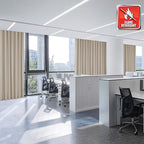 Fcosie Beige Fireproof Insulation Curtains for Kindergartens, Elderly Homes, Hospitals, Laboratory, Clinic | 80% Light Blocking Polyester Drapes with Antique Bronze Grommets, 66" Wx102 L, 2 Panels