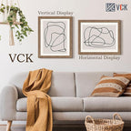 VCK 16x20 Picture Frames for Wall 3 Pack, Brown Walnut Wood Poster Frame, Exclusive Wood Grain, Wall Mounting Hanging