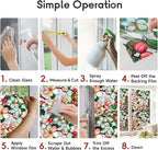 Window Film, Decorative Colorful Flower Stained Static Glass Window Clings Stickers for Home Office Living Room Bedroom Glass Windows Door Decor 16.93 x 39.37 Inches