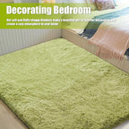 Shag Area Rug for Bedroom 5x8,Grass Green Fluffy Area Rugs for Living Room,Soft Fuzzy Rug Non-Shedding Indoor Plush Carpet for Kids Bedroom Nursery Dorm Home Decor