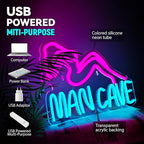 Man Cave Neon Signs Man Cave Neon Lights Sign USB Powered Dimmable LED Light for Bedroom Game Room Bar Pub Club Wall Decor Party