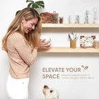 Homeforia Wood 48 inch Floating Shelf, High End Solid Natural Wood 48inch Floating Shelves for Wall Mounted, Unfinished Wooden Large Floating Shelves, Heavy Duty Bracket, 48 X 6.5 X 1.75 in, Set of 3